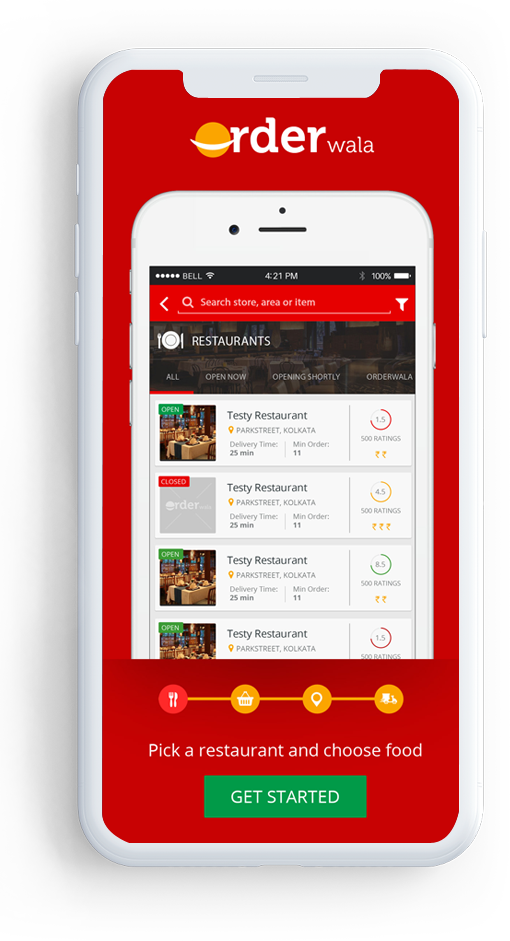 On-demand restaurant food delivery mobile app design of Orderwala